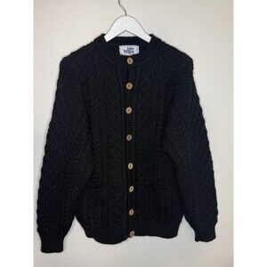 John Molly Black Wool Cardigan Knit Sweater Size Medium / Large